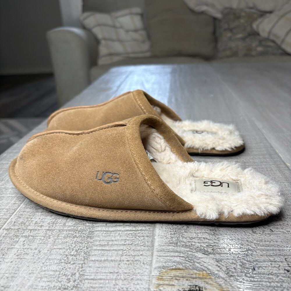 UGG Pearle Scuff Slipper Slides Women's Chestnut Shearling Suede US 8 UK6 EU 39